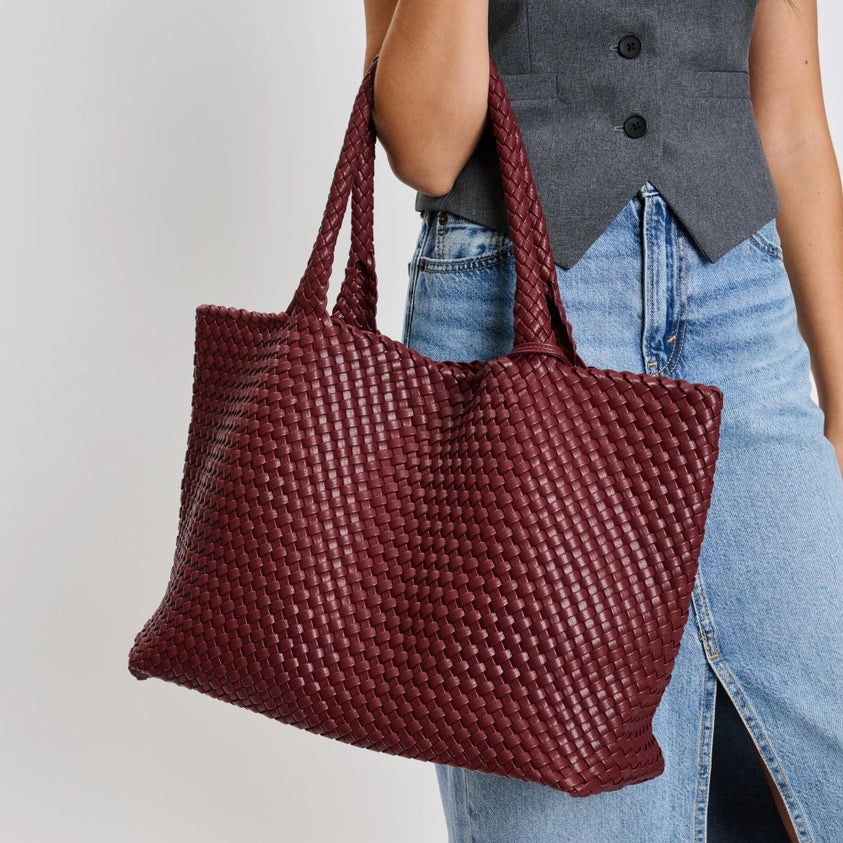 Solana Woven Vegan Leather Tote