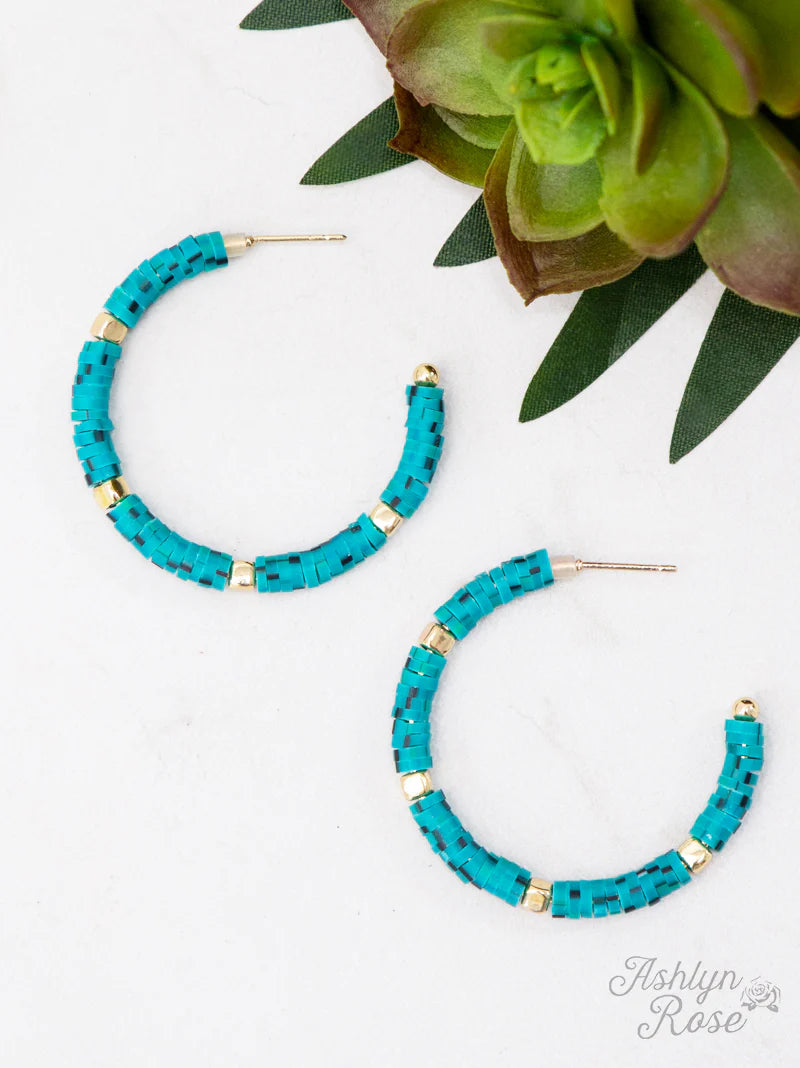 All Summer Long Beaded Hoop Earrings