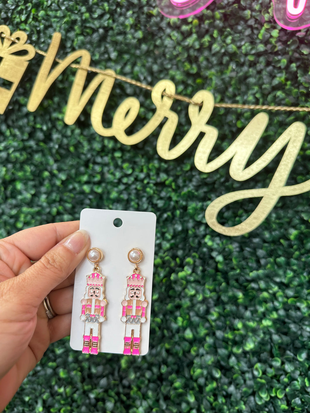 Pink Nutcracker Earrings