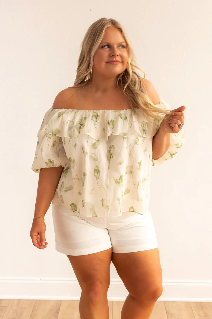 GARDEN ROSE RUFFLE BLOUSE