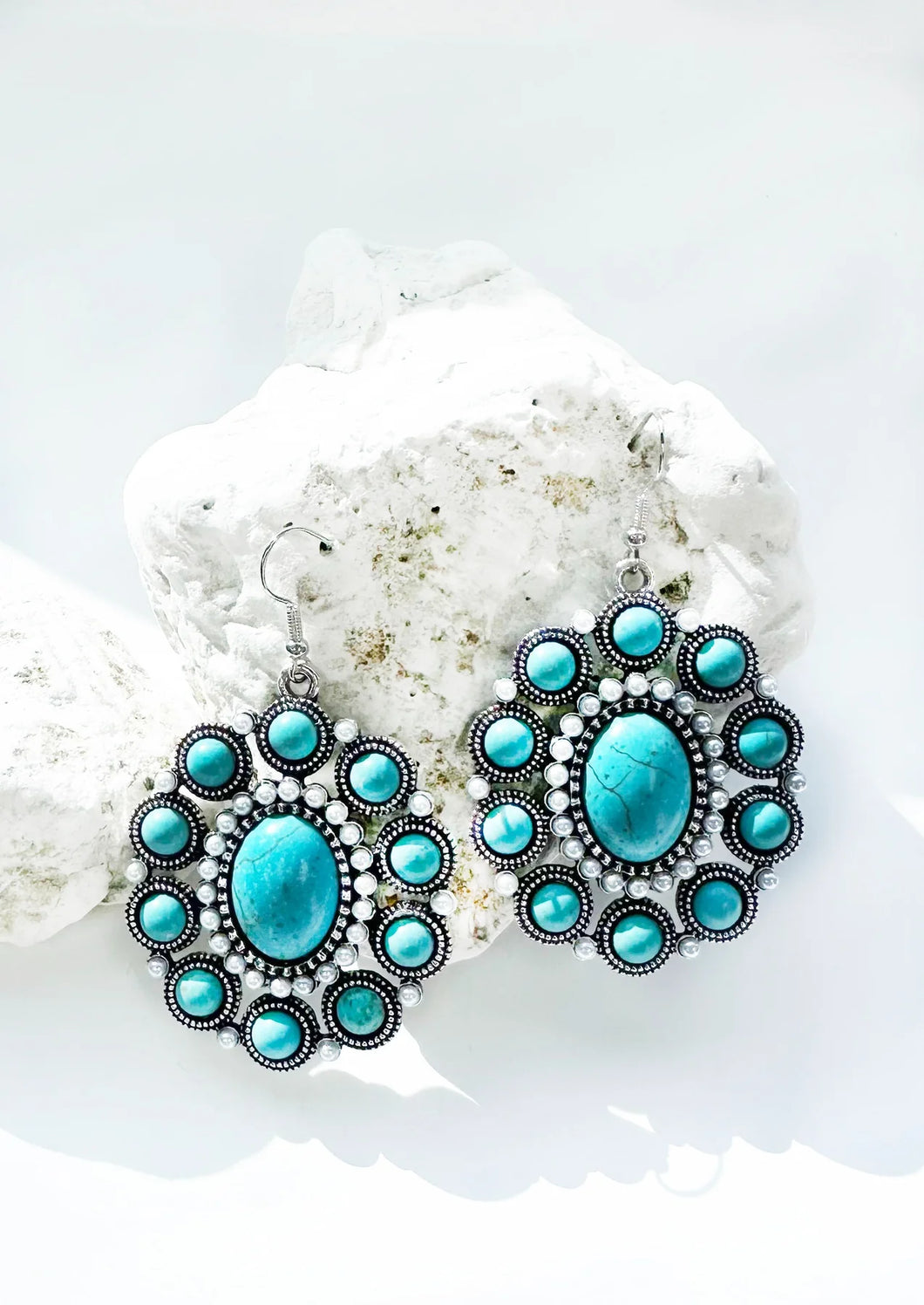 Turquoise Concho Earrings