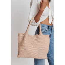 Load image into Gallery viewer, Solana Woven Vegan Leather Tote
