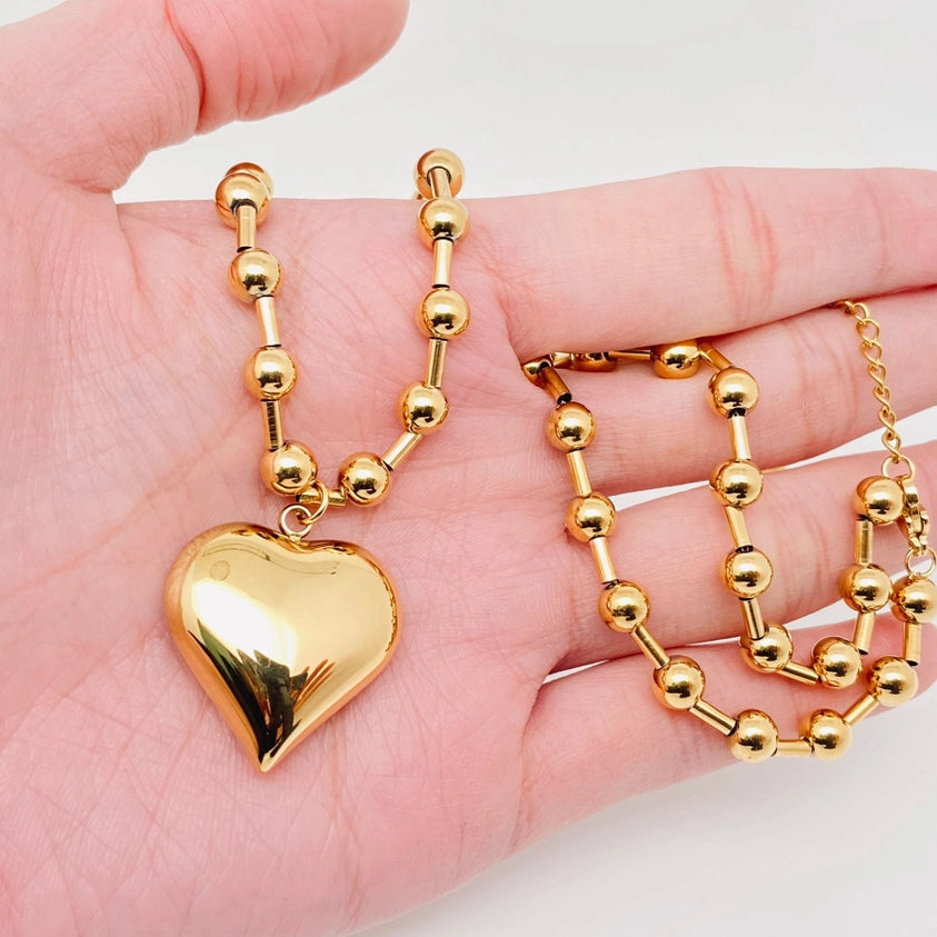 Large Heart Charm Necklace