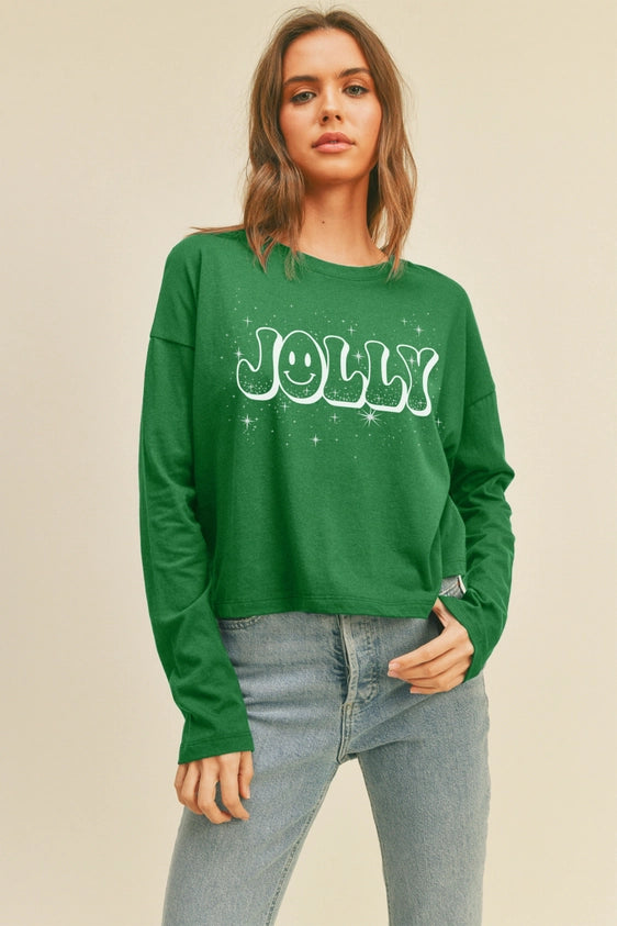 Jolly Christmas Happy Face Tee